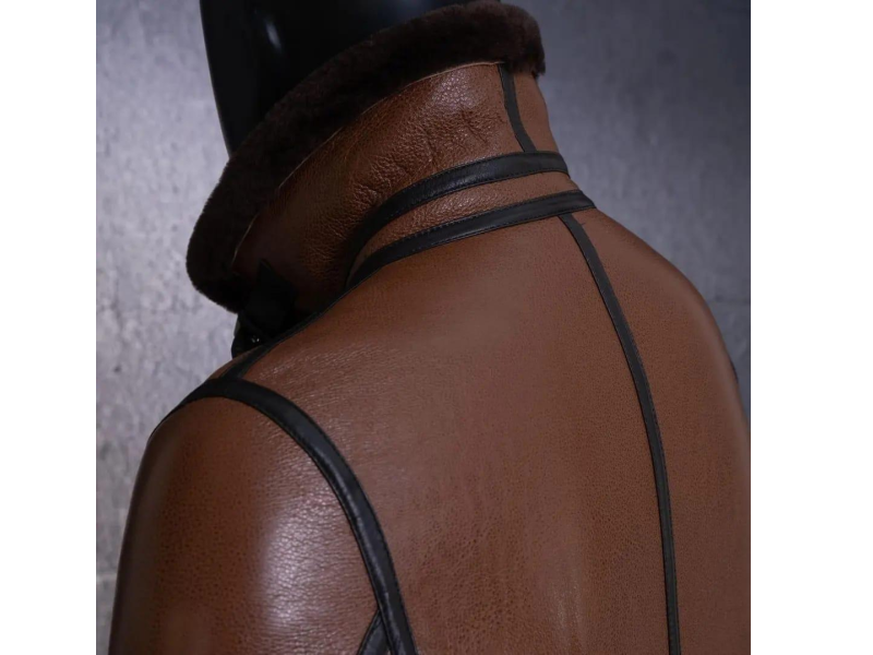 Rugged Shearling Leather Jacket