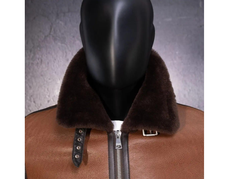 Rugged Shearling Leather Jacket