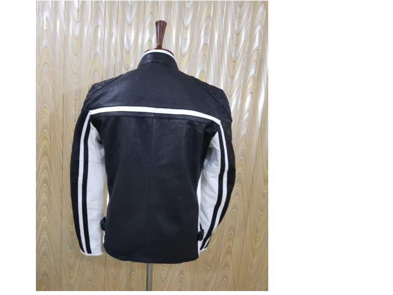 Modern Black & White Leather Jacket