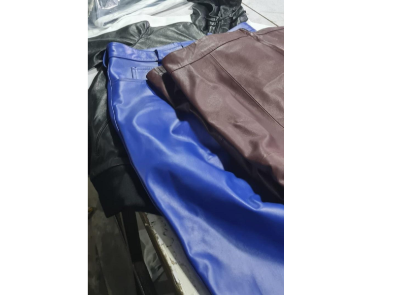 Vibrant Blue Leather Pants